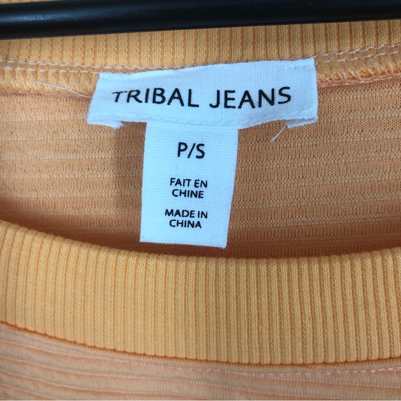 Tribal Jeans Super Soft Popover Blouse, Horizontal Ribbed Knit, Scoop Neck SZ PS - Picture 5 of 5